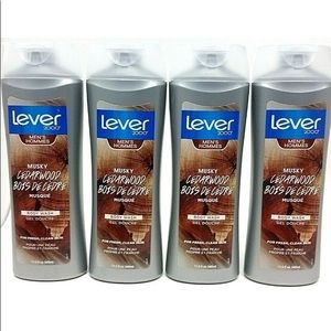 4 pack Lever 2000 Men's Musky Cedarwood scent Body Wash Shower Bath Liquid Soap